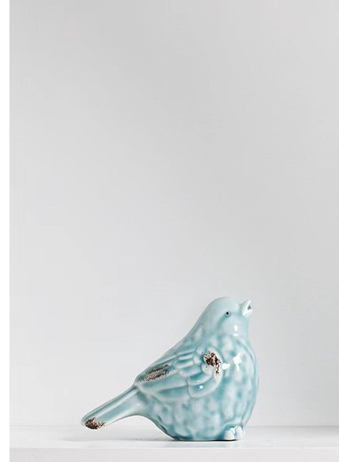 ALHBEJT Ceramic Birds Statues Home Decor Modern Style Decorative Ornaments Animal Figurines for Living Room Bedroom Home Office Cabinets (Light Blue A) - Image 3